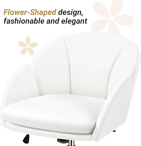 Miniatura 6 de Topeakmart Linda silla de escritorio para el hogar, oficina, maquillaje, tocador, con reposabrazos para dormitorio, moderna silla giratoria con