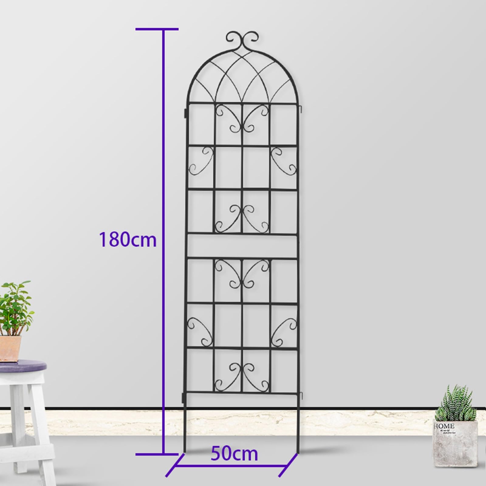 Traliccio Rampicanti Rotondo In Ferro - Supporto Piante Da Giardino, Interno/Esterno, Antiruggine - Foto 3