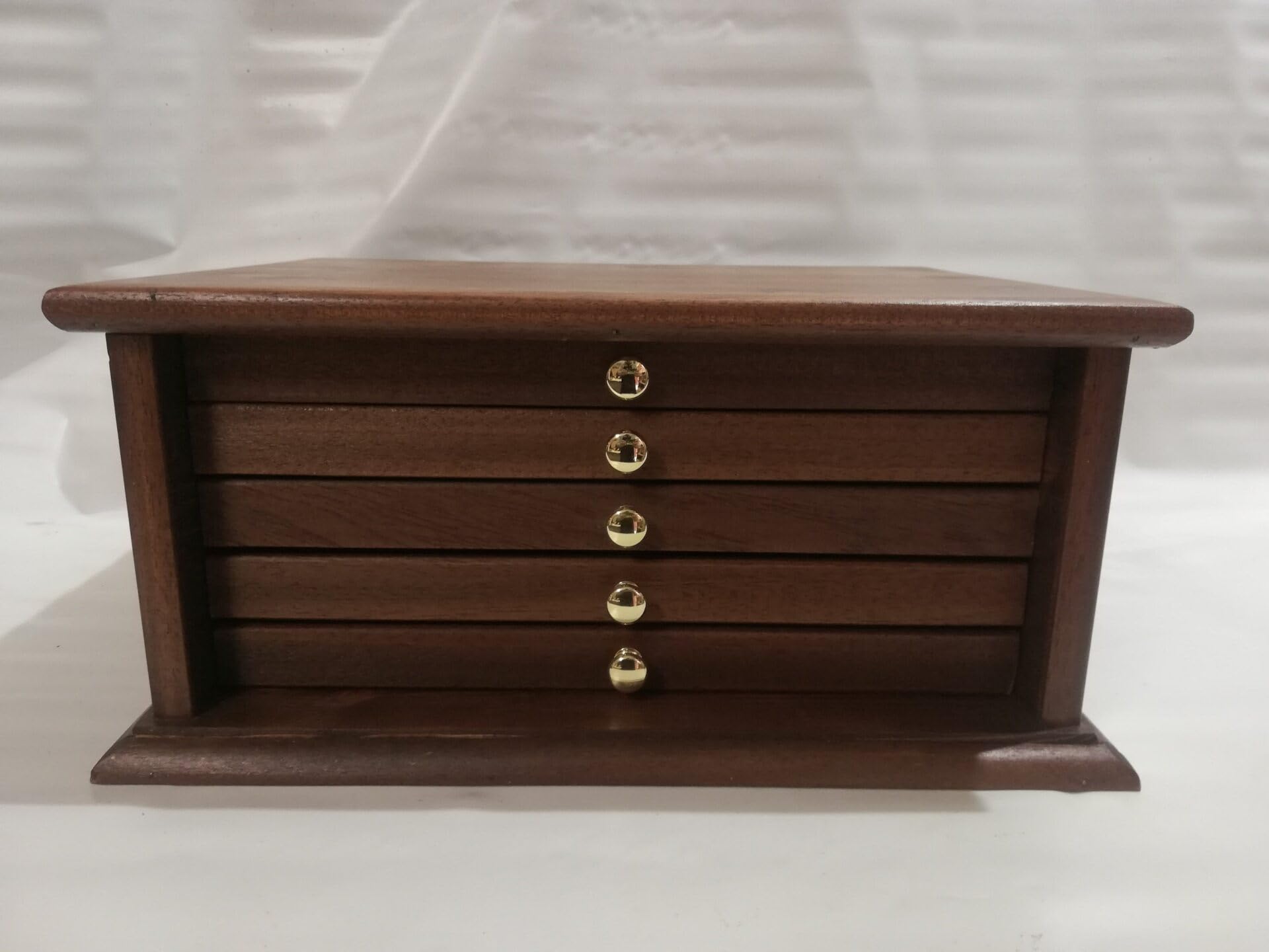 Monetario para Monedas y medallas, Mueble de Madera con 5 cajones y Terciopelo, Expositor Artesanal de numismática Personalizable con Grabado láser, Hecho a Mano en Italia