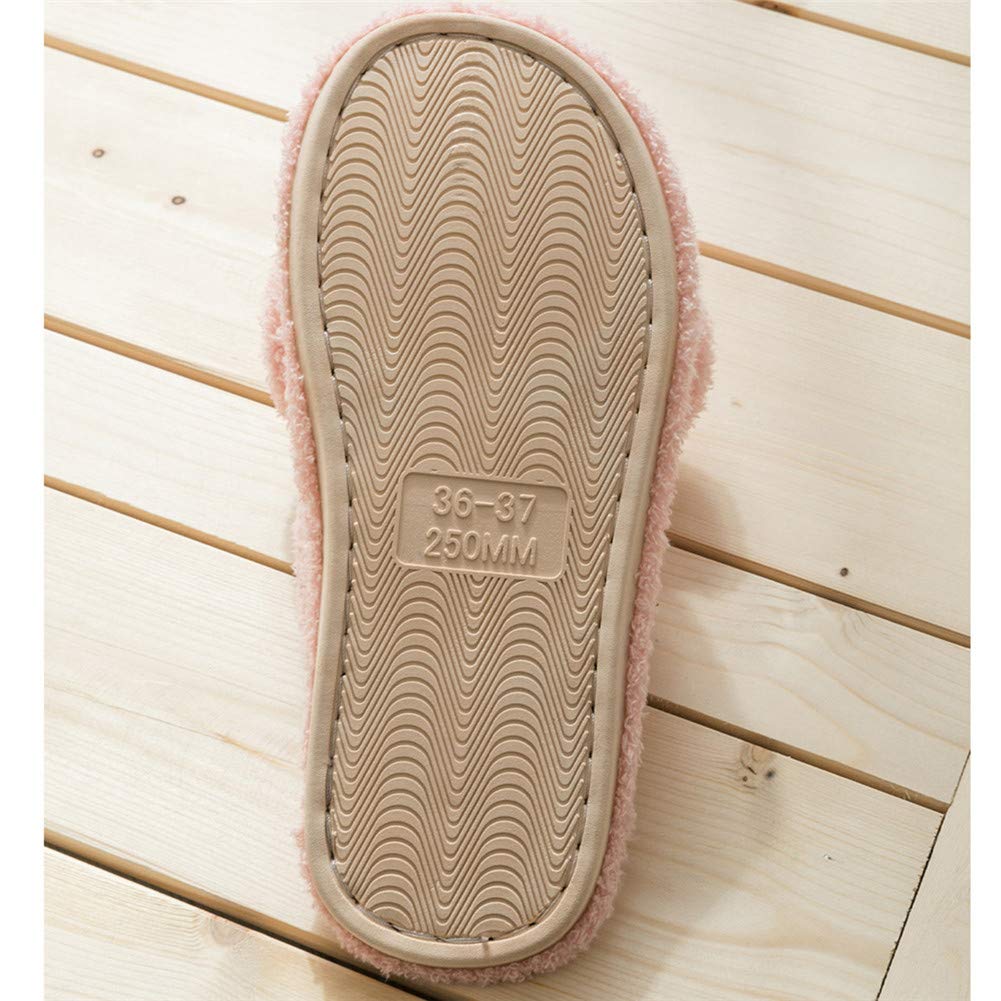 Pantofole FANSU Unisex In Cotone E Peluche, Suola Antiscivolo, Calde E Comode, Rosa, Taglia 36-37 - 5