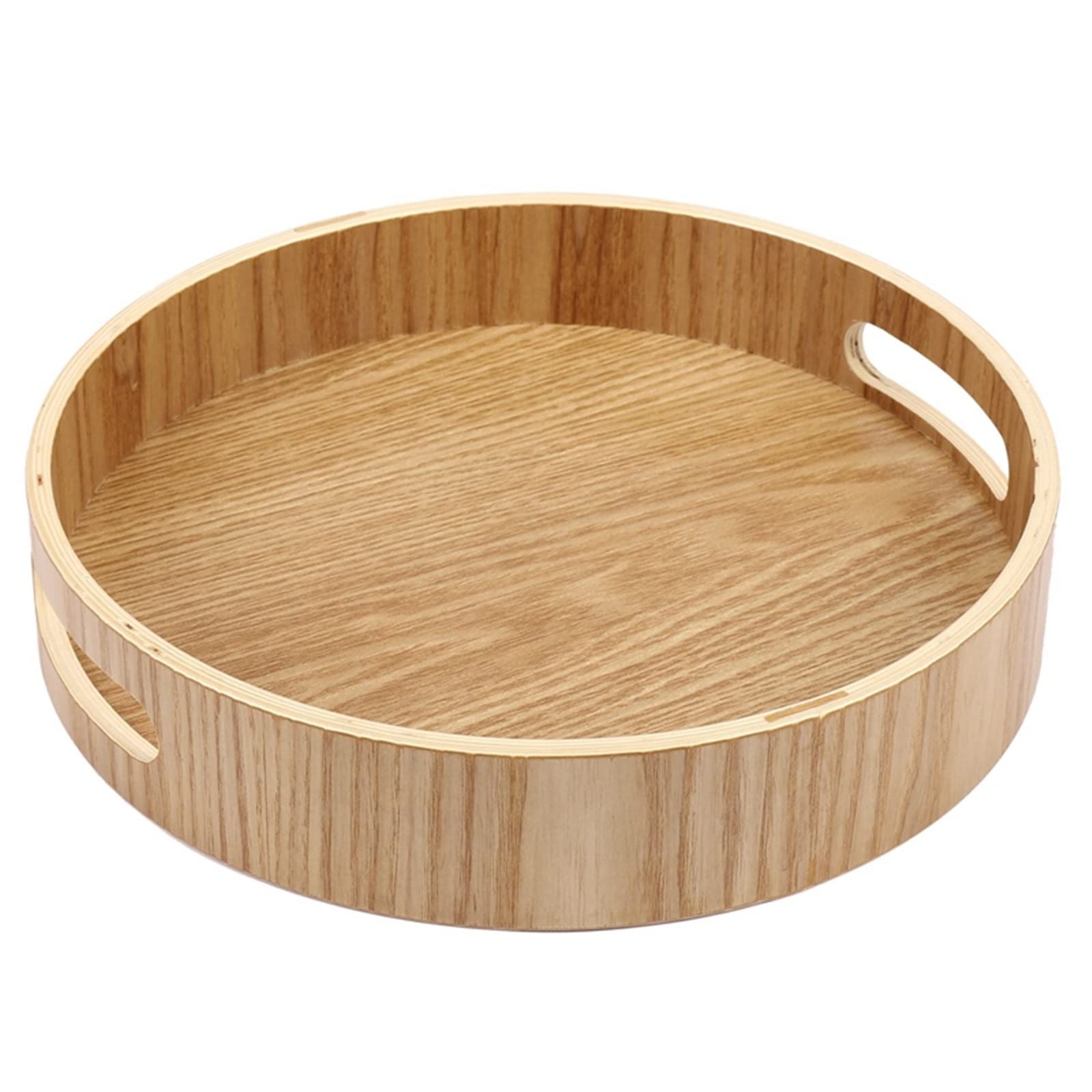 Vassoio for alimenti Vassoio rotondo in legno for vassoi for la cena Tea Bar Colazione Contenitore for alimenti Maniglia Vassoio portaoggetti Vassoi for alimenti