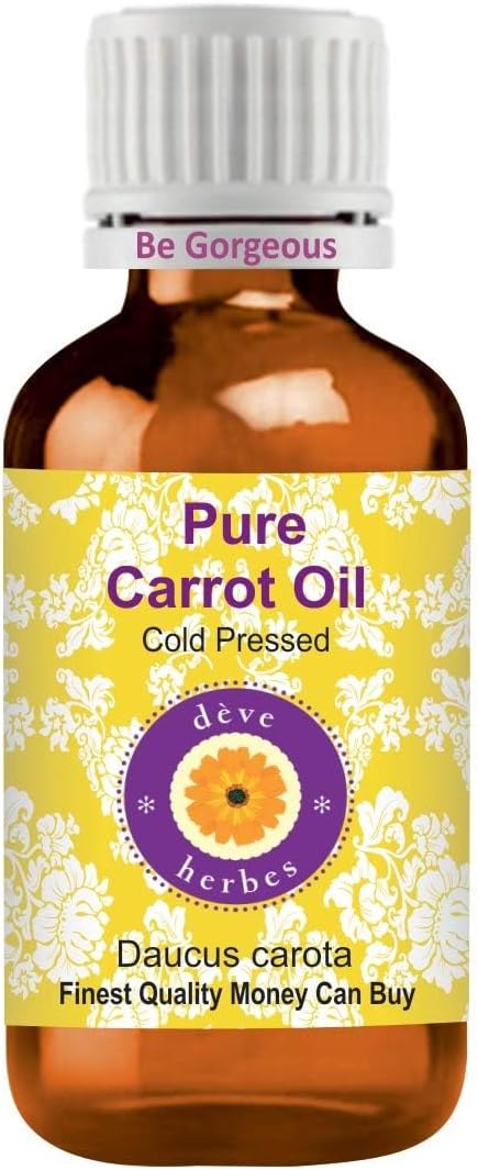 Deve Herbes Pure Carrot Oil (Daucus carota) | Cold Pressed | Natural | Undiluted | For Diluting Essential Oils | For Skin & Massage | Men & Women | 30ml