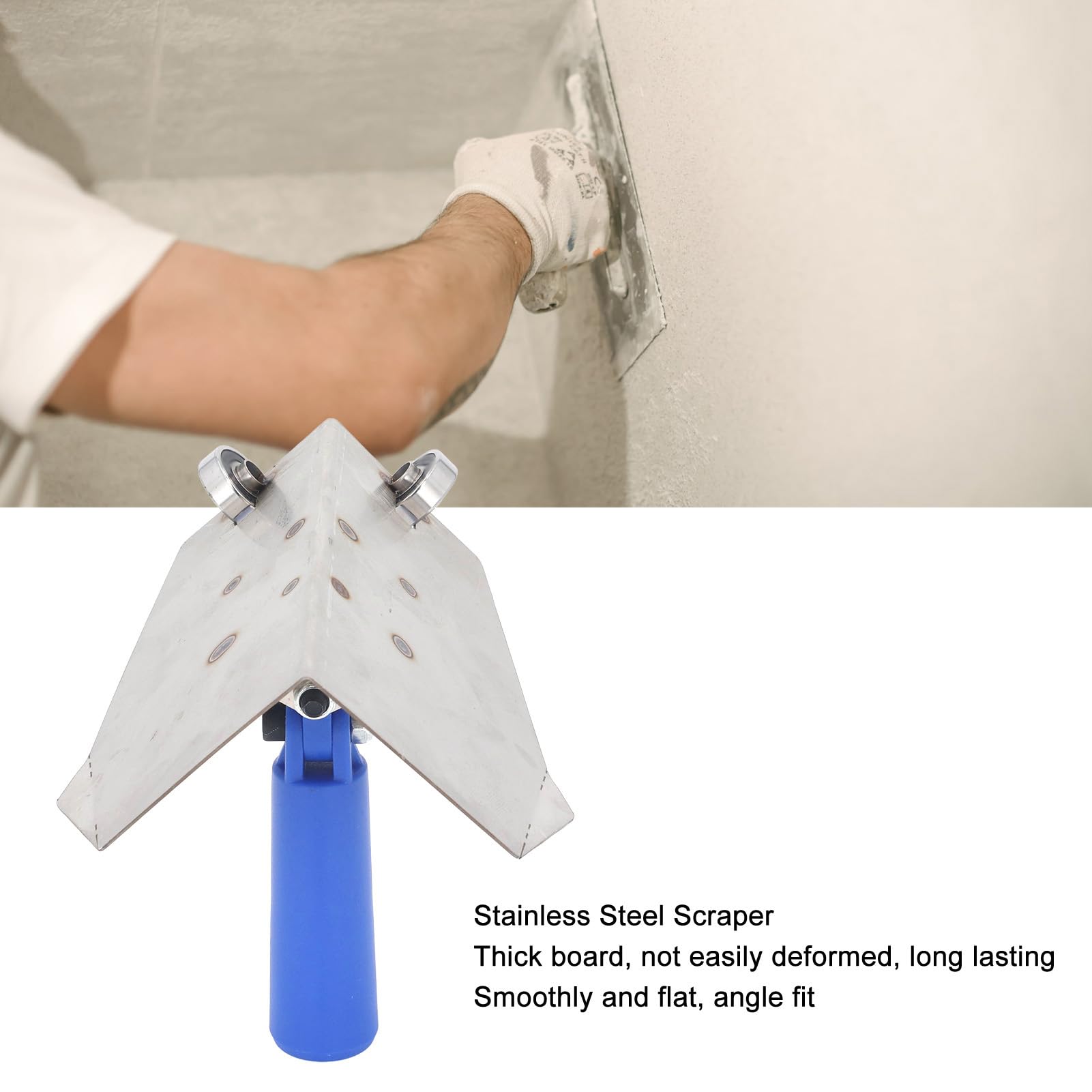 Paleta de Esquina de Acero Inoxidable, Hecha a Mano con Rotación de 360° para Suavidad, Ideal para Renovaciones Interiores, Paleta de Esquina Interior Espátula de Esquina de
