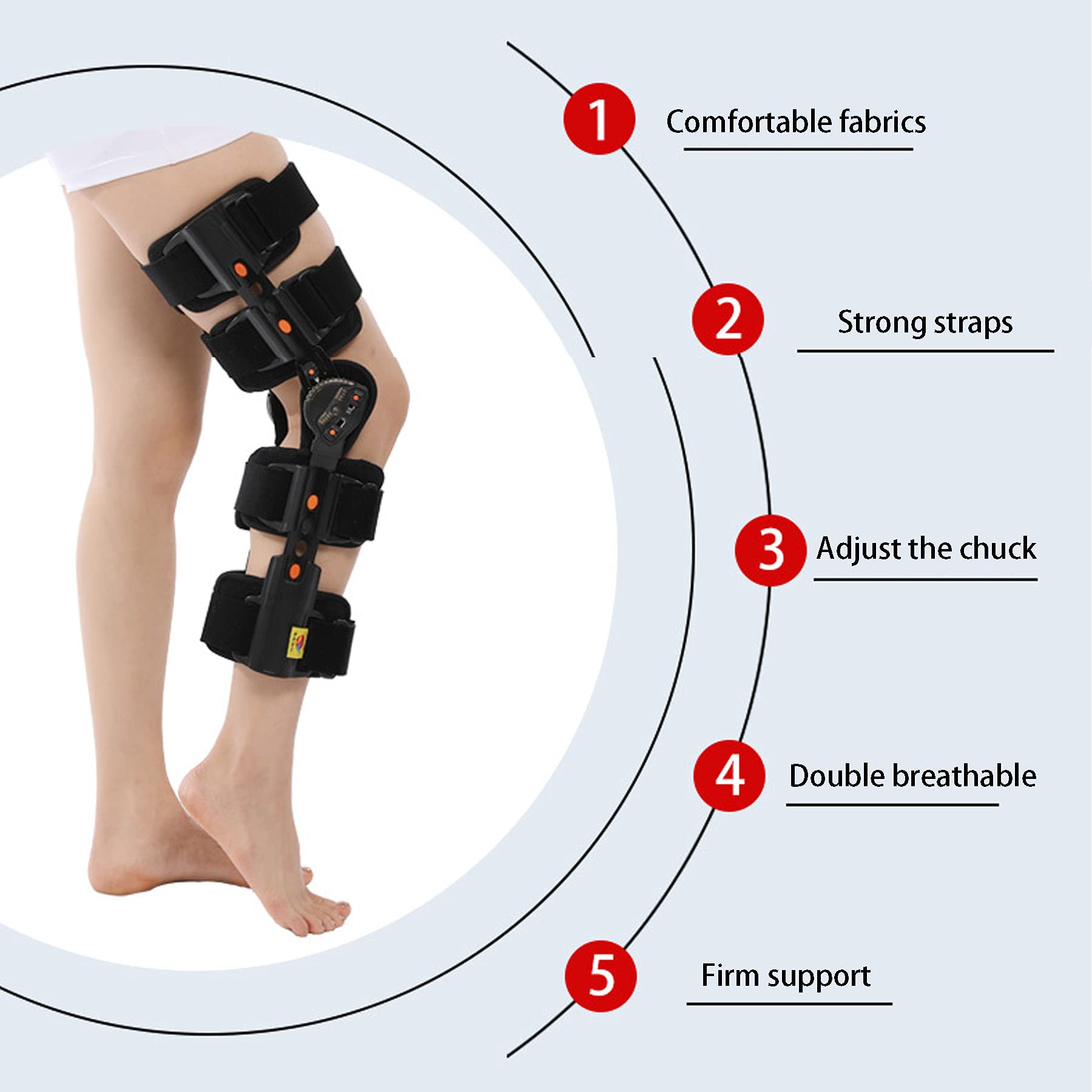 ROM Rodillera Ajustable para Pierna para Lesionados Esguinces Artritis Desgarros del Menisco Lesiones Ligamentosas Adapta Tanto Piernas Rodilla Derecha Izquierda Hombres Mujeres