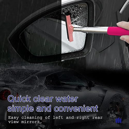 Miniatura 7 de Escobilla para espejo lateral de automóvil, limpiador telescópico retráctil, herramienta de limpieza antivaho y agua para clima lluvioso y brumoso,