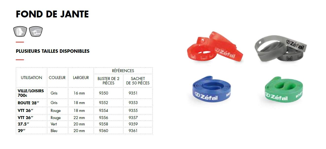 ZEFAL Coppia Cerchi MTB 29/28' 22 MM Rosso Coppia PVC Soft