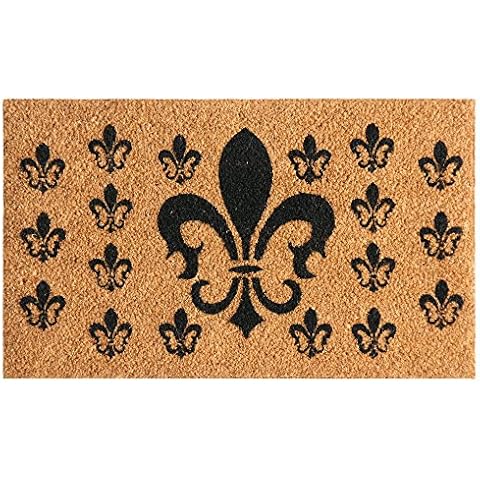 Rubber-Cal French Coat of Arms Fleur De Lis Doormat, 18 x 30, Brown, Model: 10-102-023 Cover