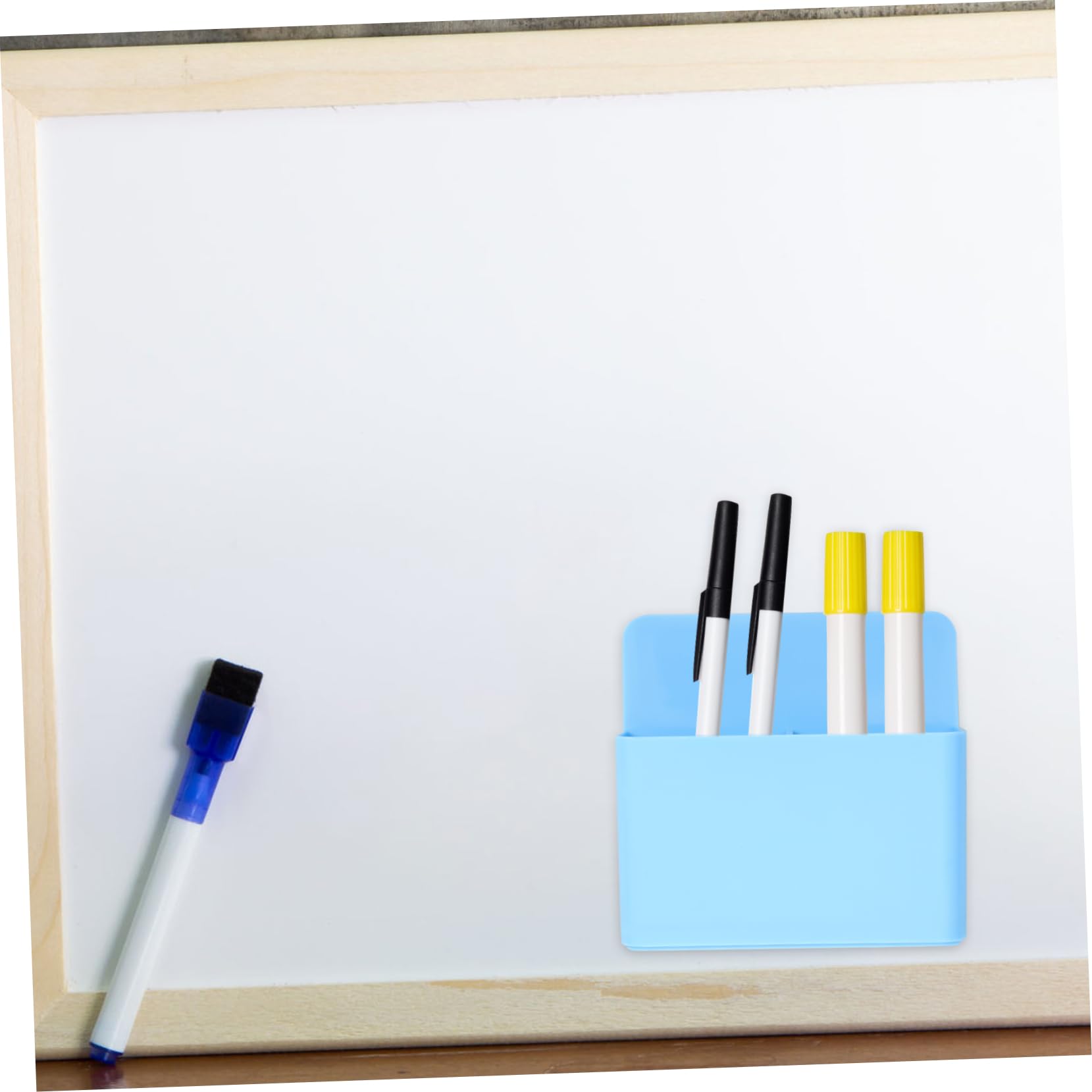 Housoutil 4 Pezzi Portapenne Magnetico per Lavagna Box Stoccaggio per Penne e Cancelleria Capacità Design e Adatto per Scuola
