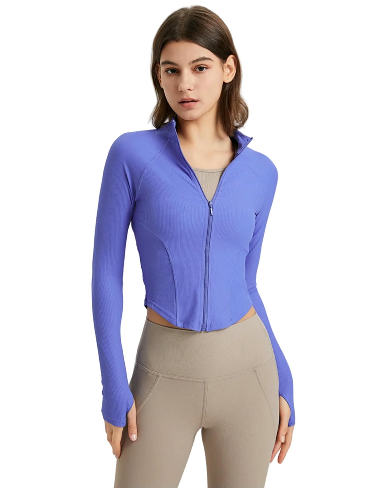 Bluzy do jogi, odzież damska, sportowa bluzka slim fit, zamek błyskawiczny, casualowa, z długim rękawem, do biegania, fitnessu