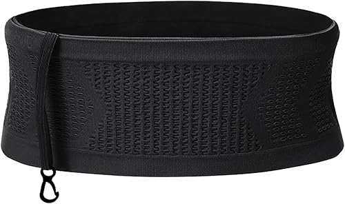 SPRIMEMONG Cinturón para correr, riñonera delgada y bolsa de cintura que absorbe la humedad para mujeres y hombres, P1-negro, Riñonera con cinturón