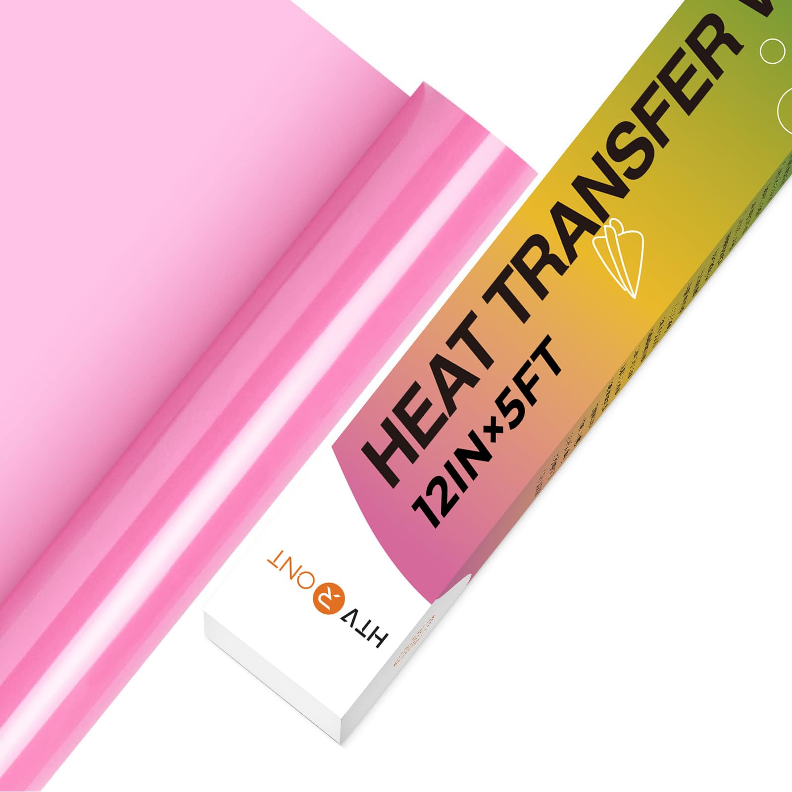 HTVRONT HTV Vinyl Rolls Heat Transfer Vinyl - 12" x 5ft Pink HTV