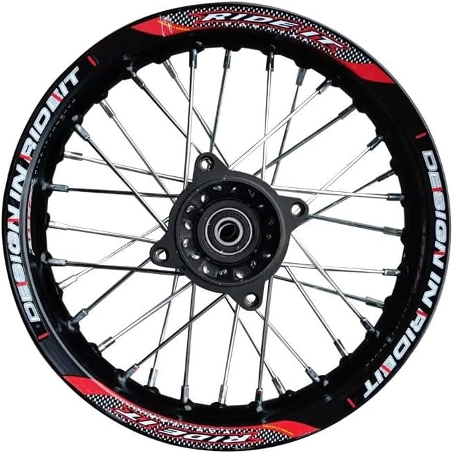 Off-road motorcycle 1.85x12 inch disc brake aluminum alloy rear wheel hub with decals (yellow)