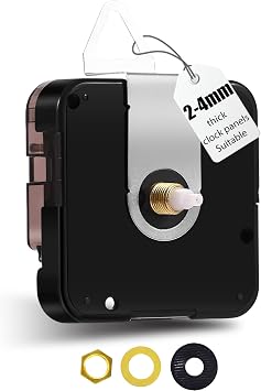 DEEWISH 12888 High Torque Silent Wall Clock Mechanism, 14.5mm 9/16" Threaded Shaft for 2-4mm Dials, DIY Repair Parts Motor Kit No Clock Hands, Battery Operated