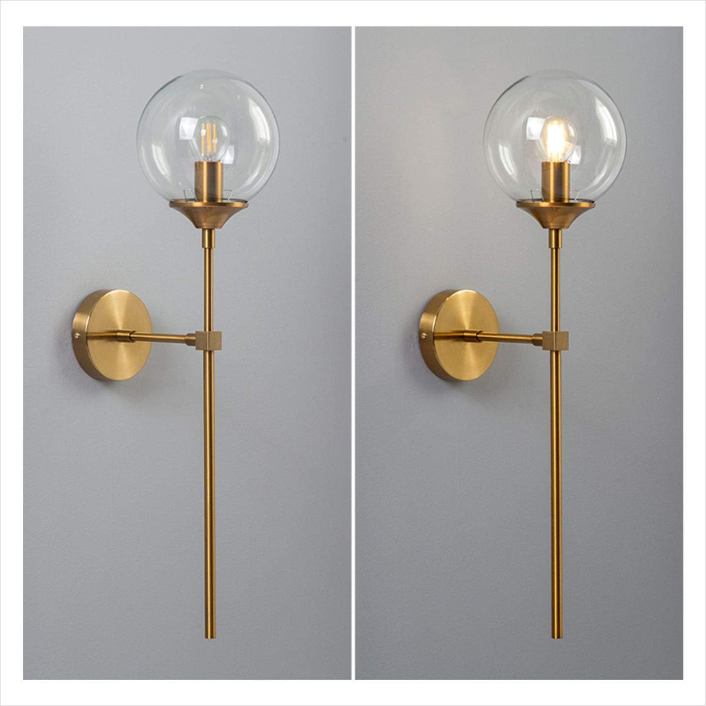 Buy Kco Lighting Glass Globe Wall Sconce Mid Century Modern Wall Mount Light Gold Wall Light Fixtures With Long Arm