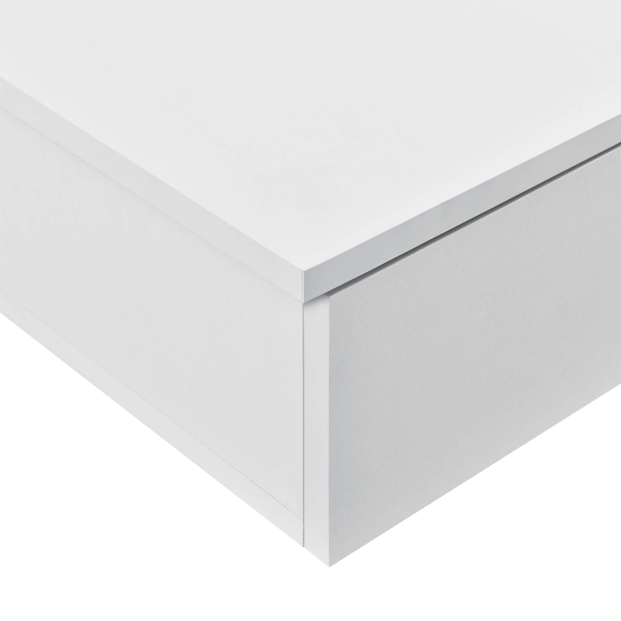 [en.casa] Set 2 Mensole Da Parete Con Anta Ribaltabile - 60x24x12,6 Cm, Bianco, Per Cucina, Soggiorno, Camera
