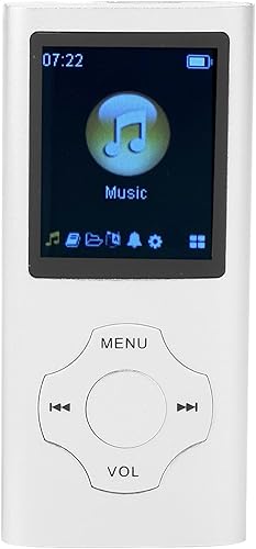 Fafeicy Reproductor de MP3 Pantalla LCD de 1.8 pulgadas Reproductor de música portátil con función de grabación de radio FM para estudiantes (plata)