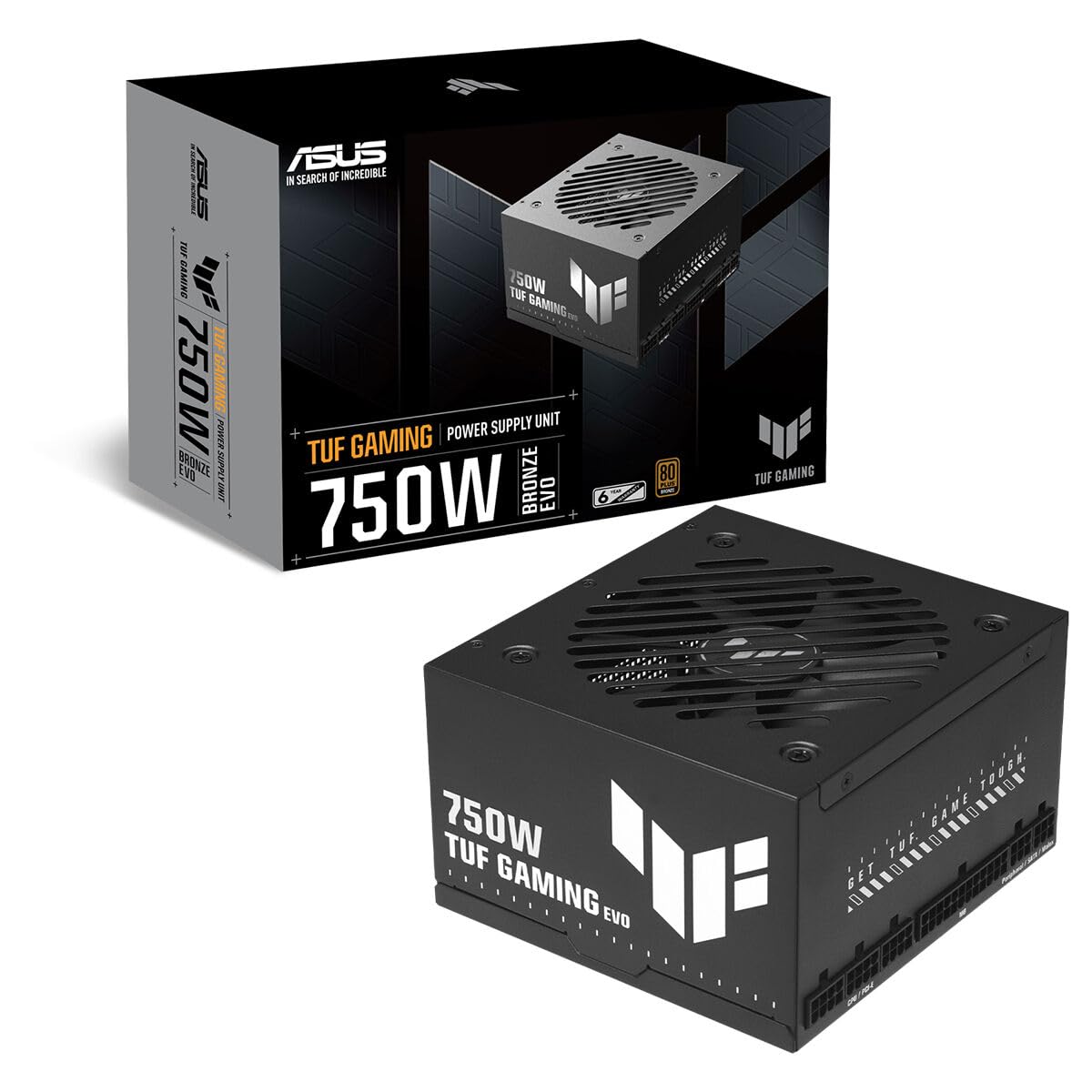 ASUS TUF Gaming 750W Bronze EVO PSU, ATX 3.1, 80 Plus Bronze, Modüler Tasarım, Çift Rulmanlı Fan, 6 Yıl Garanti, 140x150x86mm
