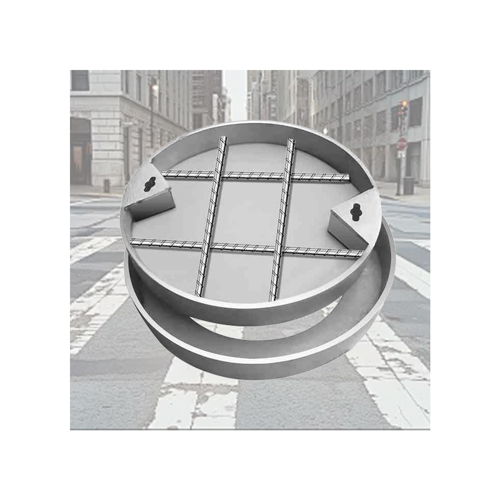 Manhole Covers, Has Excellent Load-Bearing Capacity and Impact Resistance(30 * 30 * 5cm/11.8 * 11.8 * 1.96in)