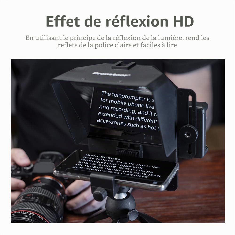Téléprompteur portable avec télécommande pour téléphone et reflex numérique