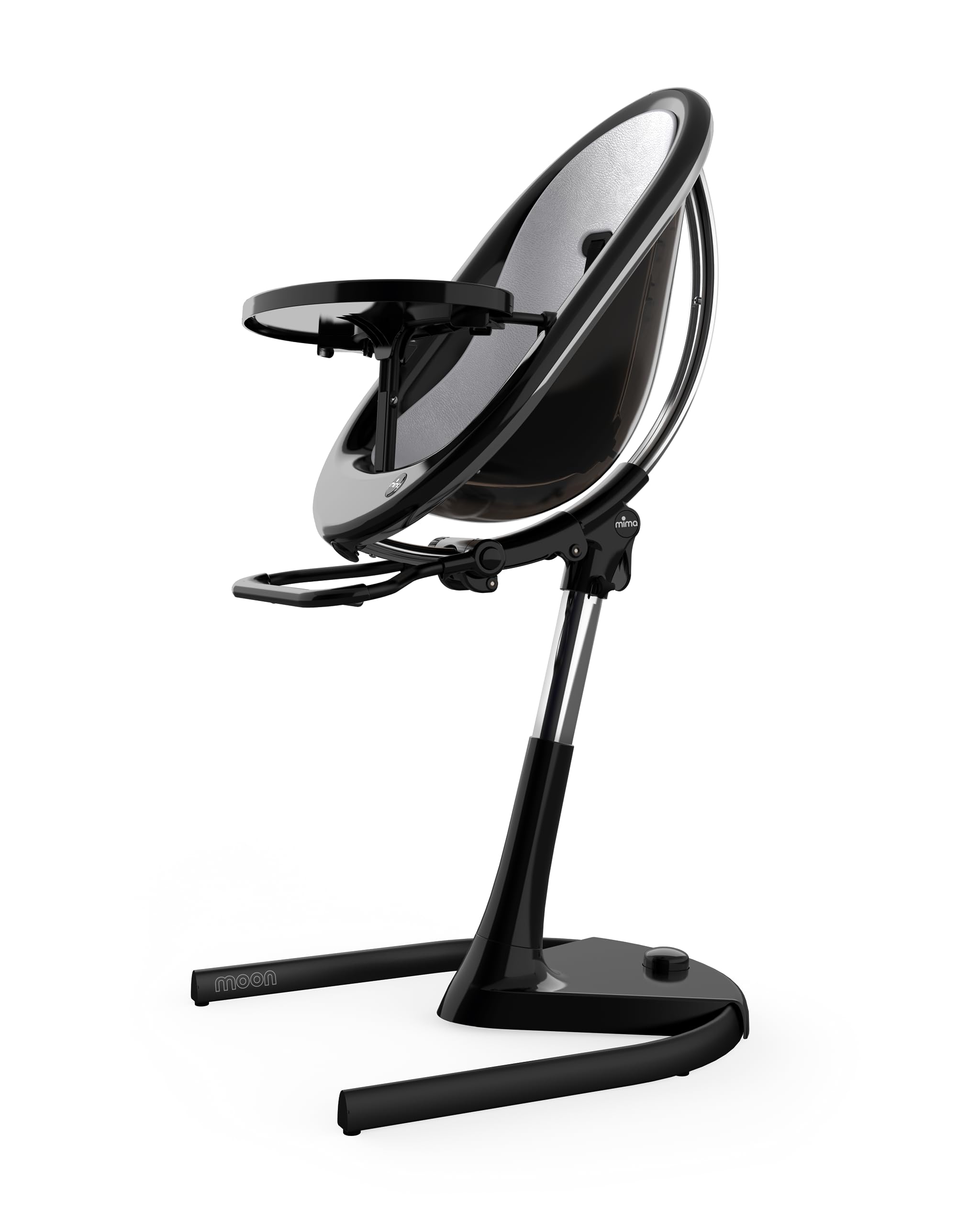 MimaMoon Full Set (Highchair + Seat Pad + Cushion Set + Footrest) Silver - Black Frame