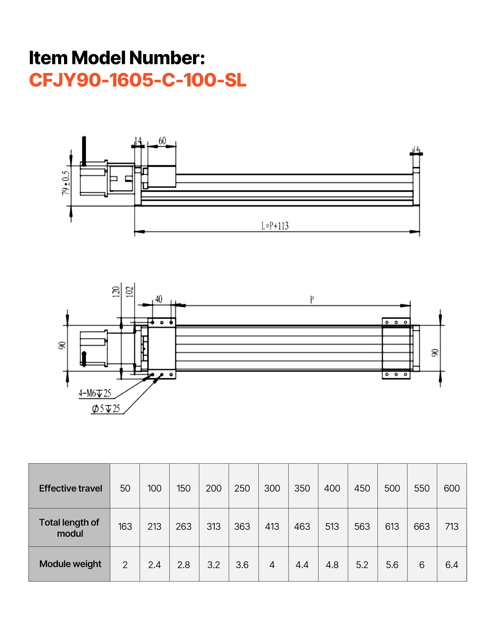 VEVOR Linearantrieb, 100 mm Hub, Kugelgewindetrieb, CNC-Linearführungsschiene, Doppelachse, C7-Hochpräzision, Gleitblock mit Kugellager, manuelles Handrad, für CNC-Fräsmaschinen-XYZ-Achse