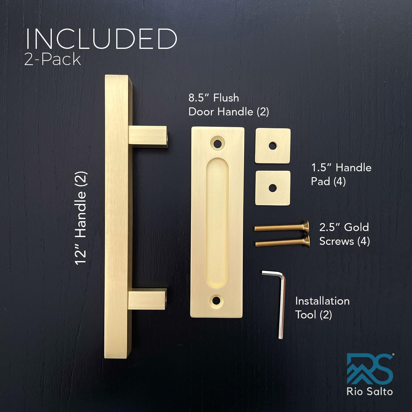 Gold Passage Door Handles For Hallways & Closets, Zinc Alloy Non