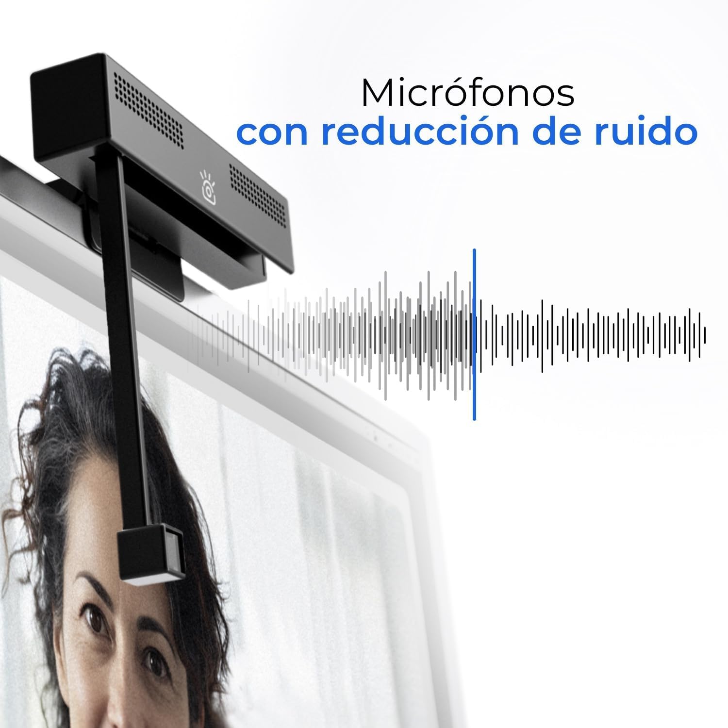 iContact Camera Pro 4K HD Cámara Web con Contacto Visual y Micrófono para PC – Webcam 4K con Cancelación de Ruido, USB Plug & Play para Mac y Windows, para Videollamadas, Streaming y Conferencias