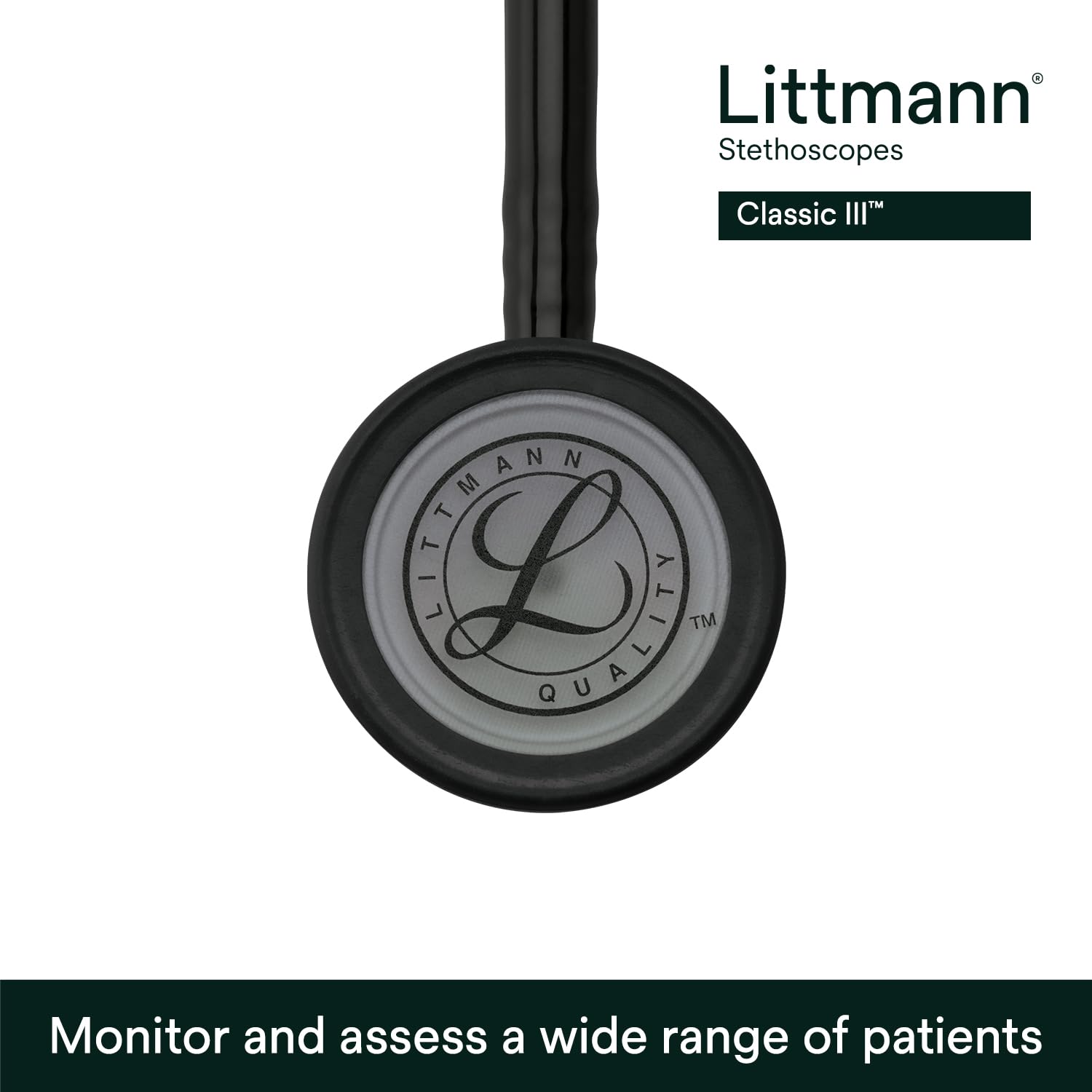 3M Littmann Stéthoscope de surveillance Classic III Smoke Edition, tubulure noire, 69 cm, 5811