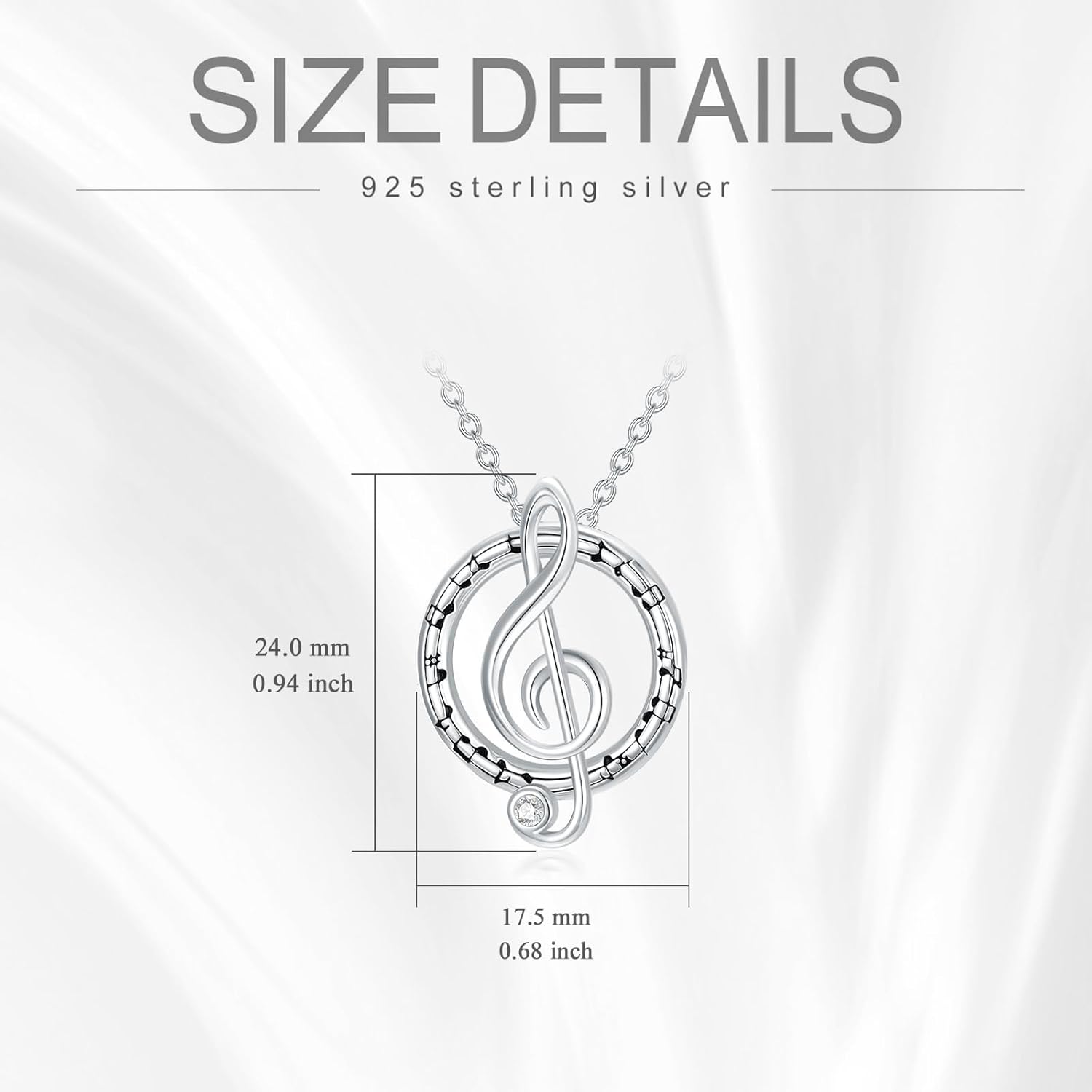 PELOVNY Christmas Gifts Music Note Necklace S925 Sterling Silver Music Pendant Music Note Jewelry Gift for Women - Image 6