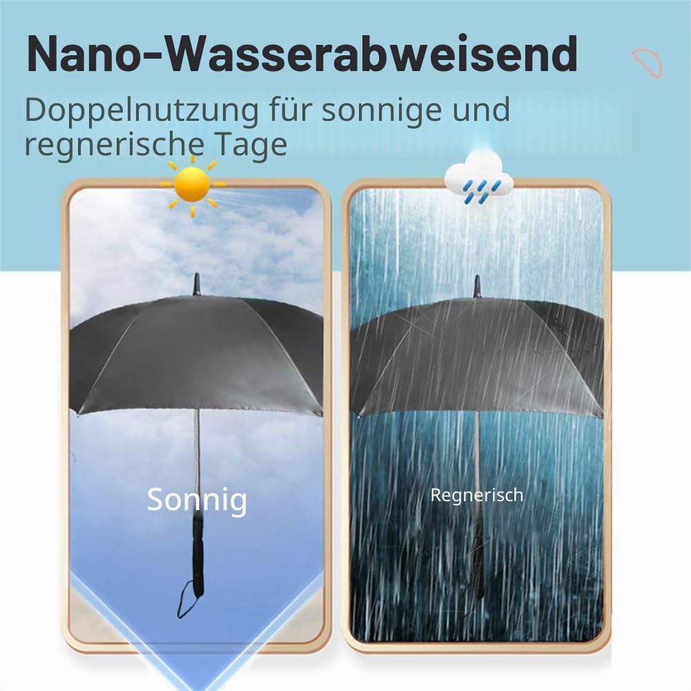 Elprico Regenschirm mit Ventilator, 3-in-1 UVblockierender Regenschirmventilator, Sonnenschirm mit Ventilator und Sprühgerät, Tragbarer Fächerschirm mit Zerstäube für Sommer, Strand, Sport