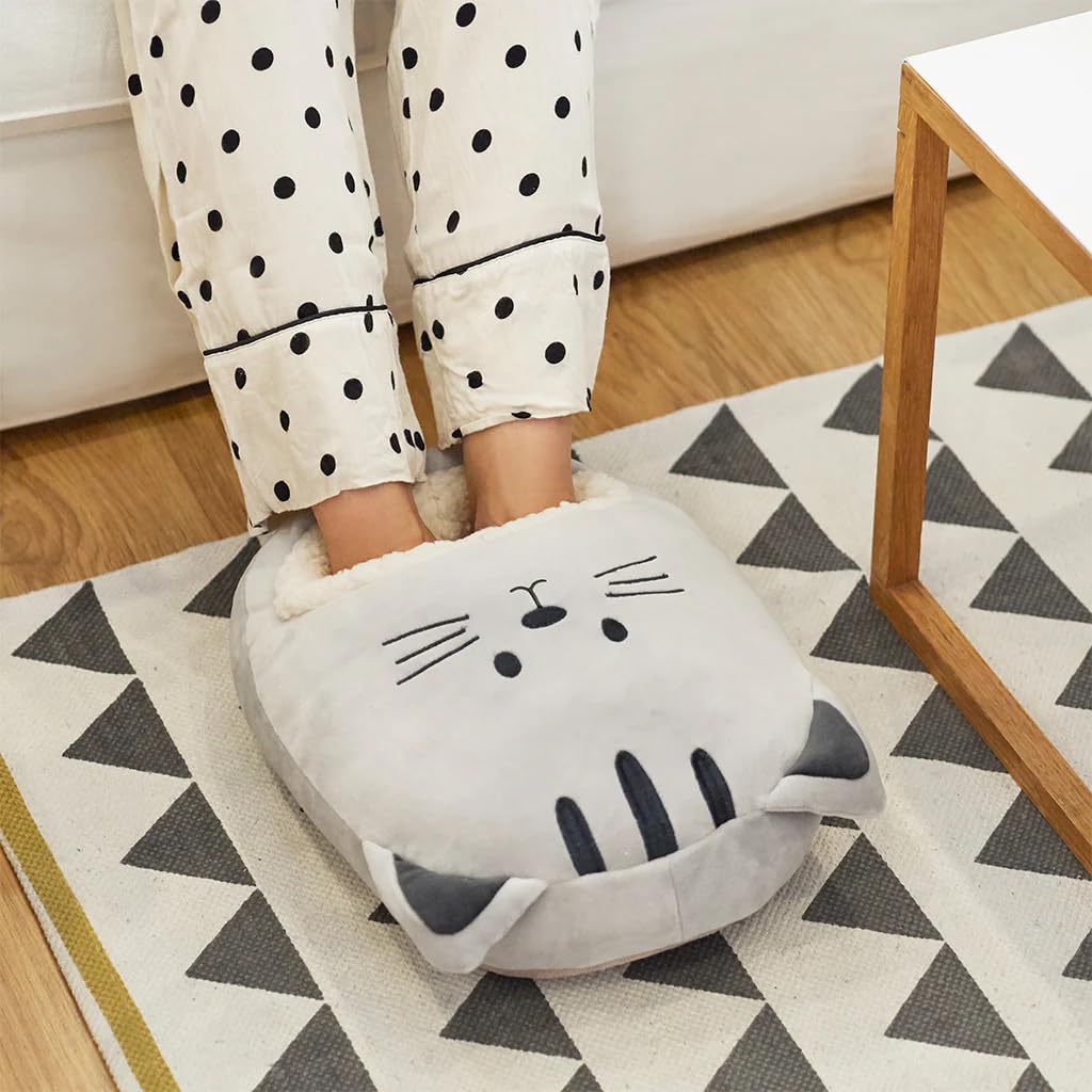 Balvi Calienta pies Kitty Color Gris Bolsa Suave y cómoda con diseño divert