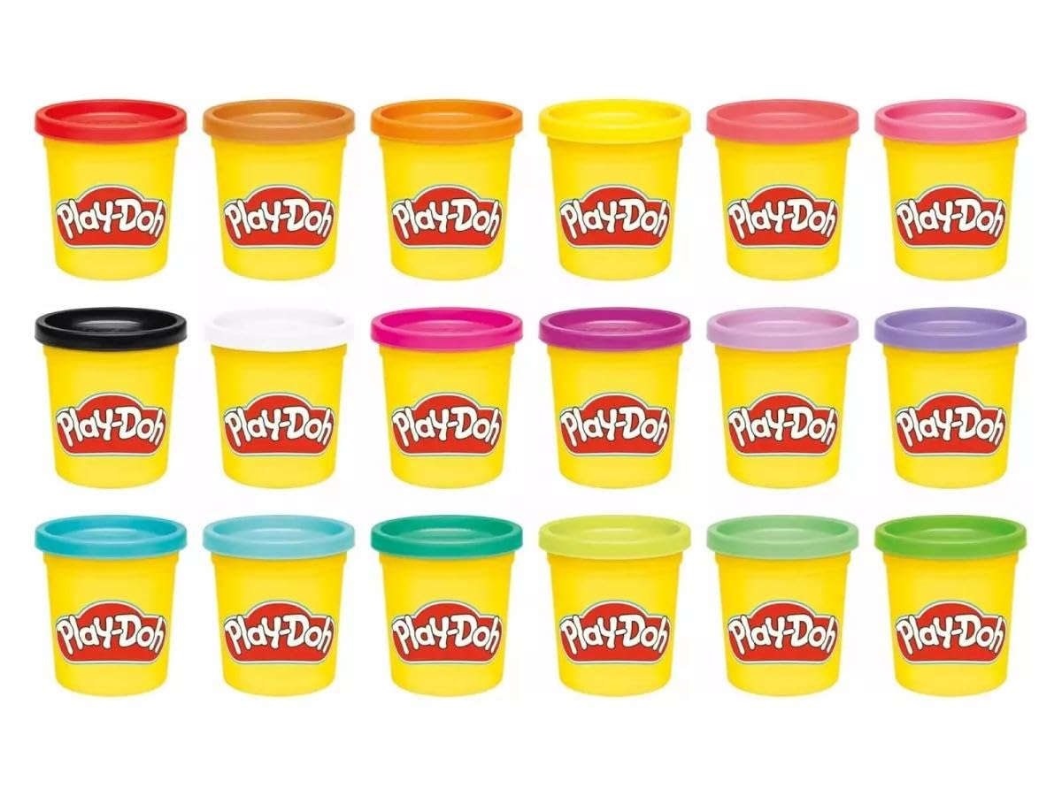 Play-Doh Zestaw 18 słoików wyobraźni, 85 g kolorowej pasty do modelowania, kreatywne hobby dla dziewcząt i chłopców, od 2 lat