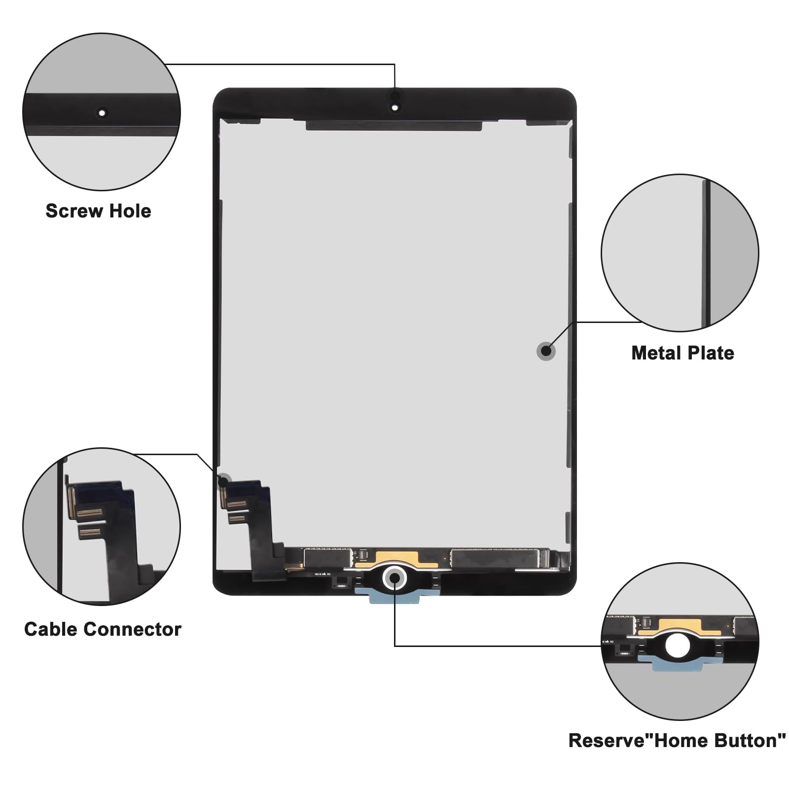Écran Tactile LCD de Remplacement iPad Air 2 A1566 A1567 9,7 Pouces 2014 Blanc avec Outils
