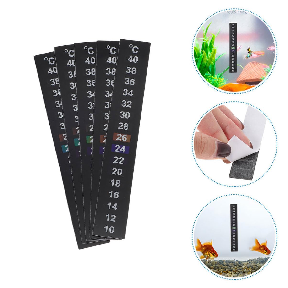 Hemobllo 12 pièces Autocollants Thermomètre Digital pour Aquarium Lot de Indication de Température Facile Stickers Adhésifs pour Aquariums et Bacs à Poissons