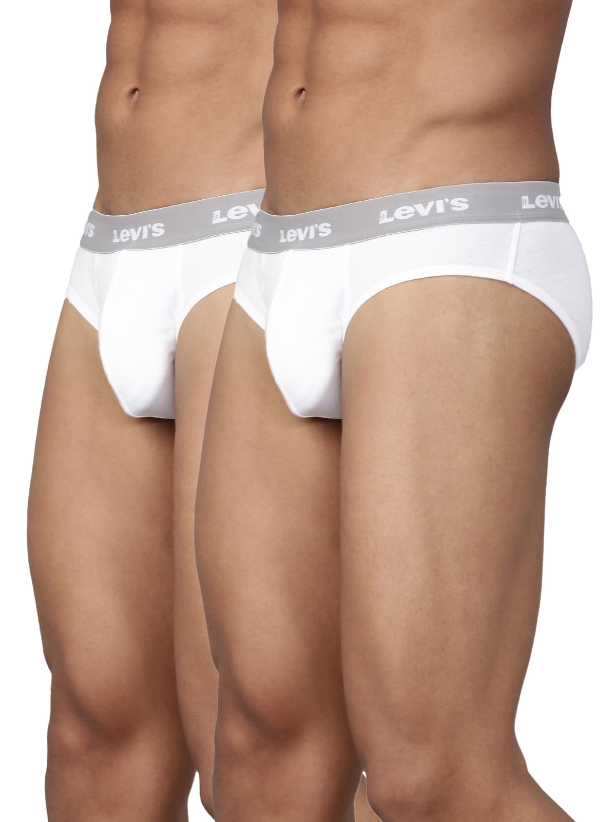 002 Men's Pure Cotton Solid Brief - Low Rise, Outer Elastic Waistband (Pack of 2)