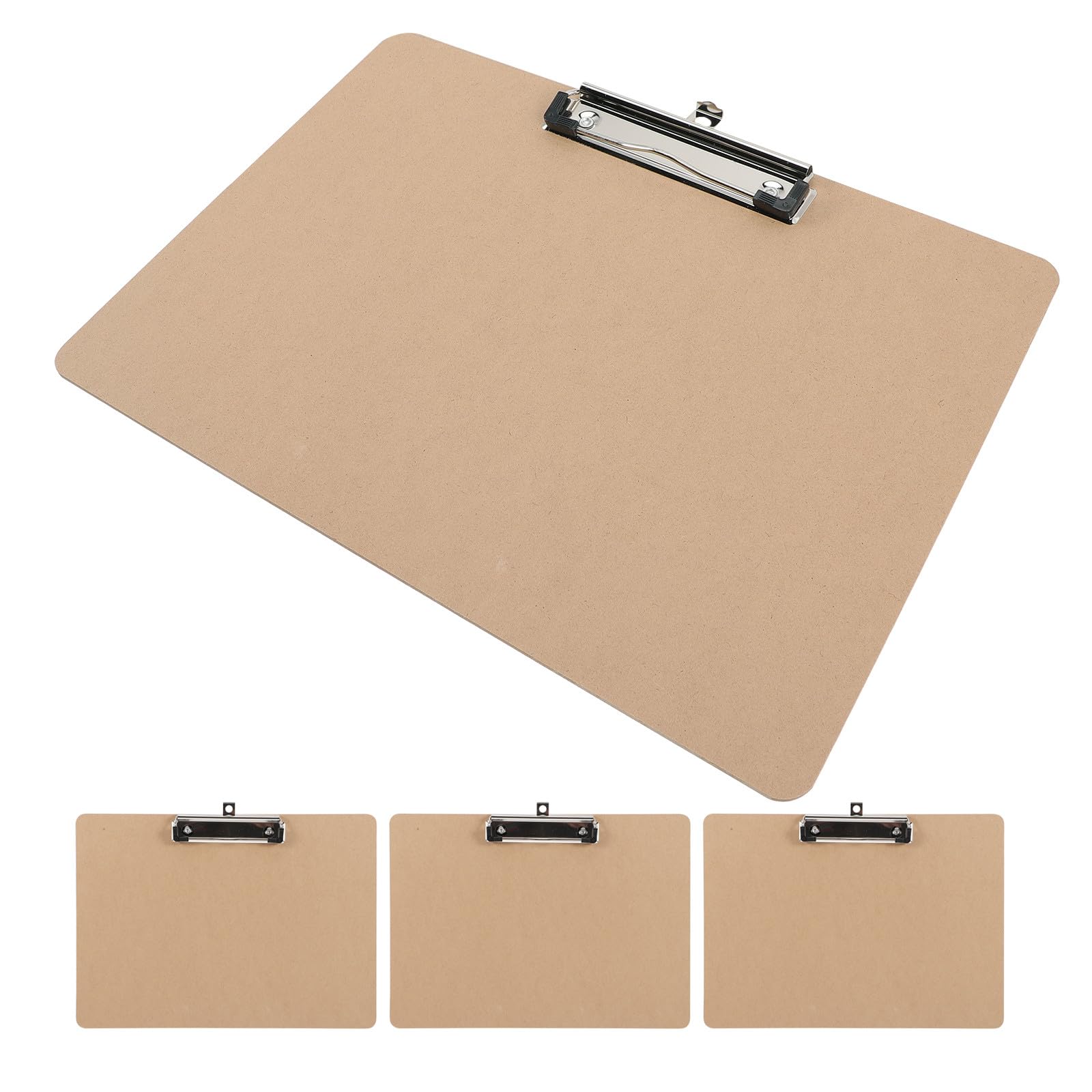 SHINEOFI 4 Pièces Planches à Pince en Mdf Clip Renforcé en Fer, Fixation Sécurisée du Papier pour Bureau, École et Environnements Collaboratifs