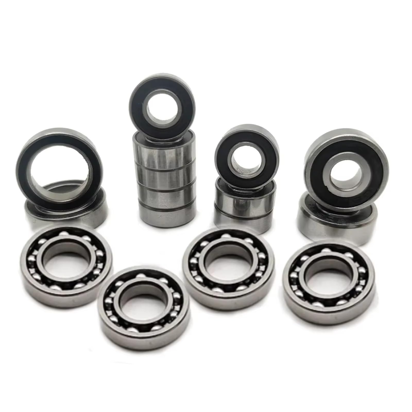 Für Axial Für SCX10.2 II 90046 90047 1/10 16 Teiliges AR44 Kugellager Set Vorder Hinterachse Stahl Schwarz Abgedichtet Vorgefettet RC Car RC Lagerteile