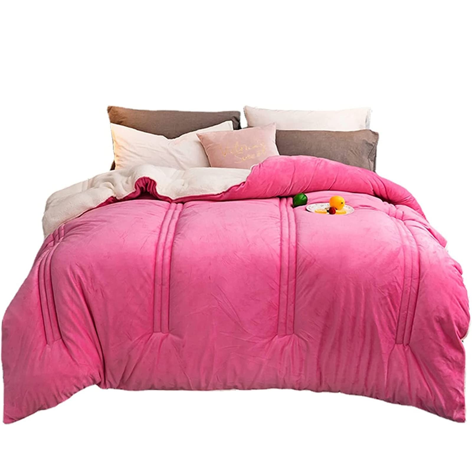 Couette peluche velours réversible pour des nuits d'hiver chaleureuses