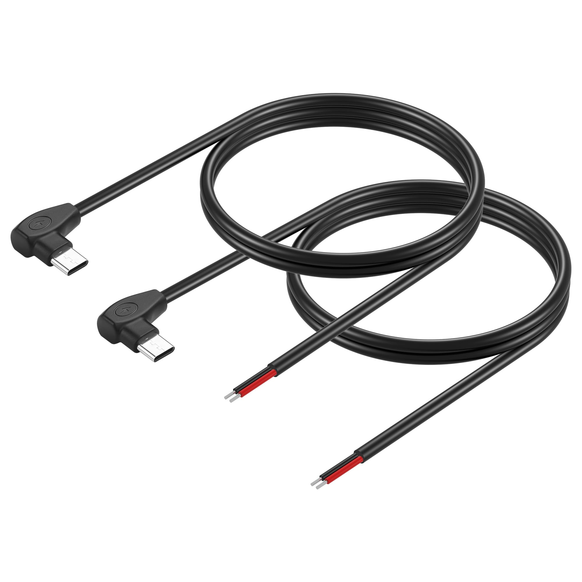 GINTOOYUN 2 Pcs 20AWG USB-C Male Plug Pigtail Cable 5V/3A (1m/39.37in)