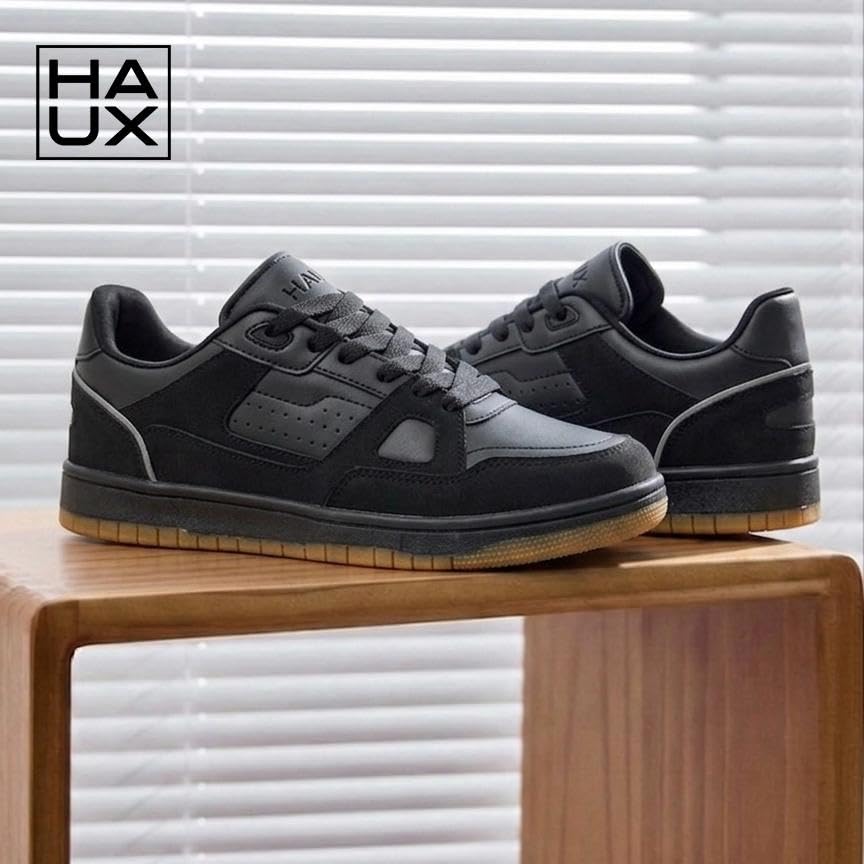 Image of HAUX Stylish Casual Mid Top Sneaker and Trendy Shoes with Laces for Men & Boys, Perfect, College, Parties and Outings, Lightweight, Comfortable, and Durable for All-Day Use, Cushioned Sole for Walking and Outdoor Styling