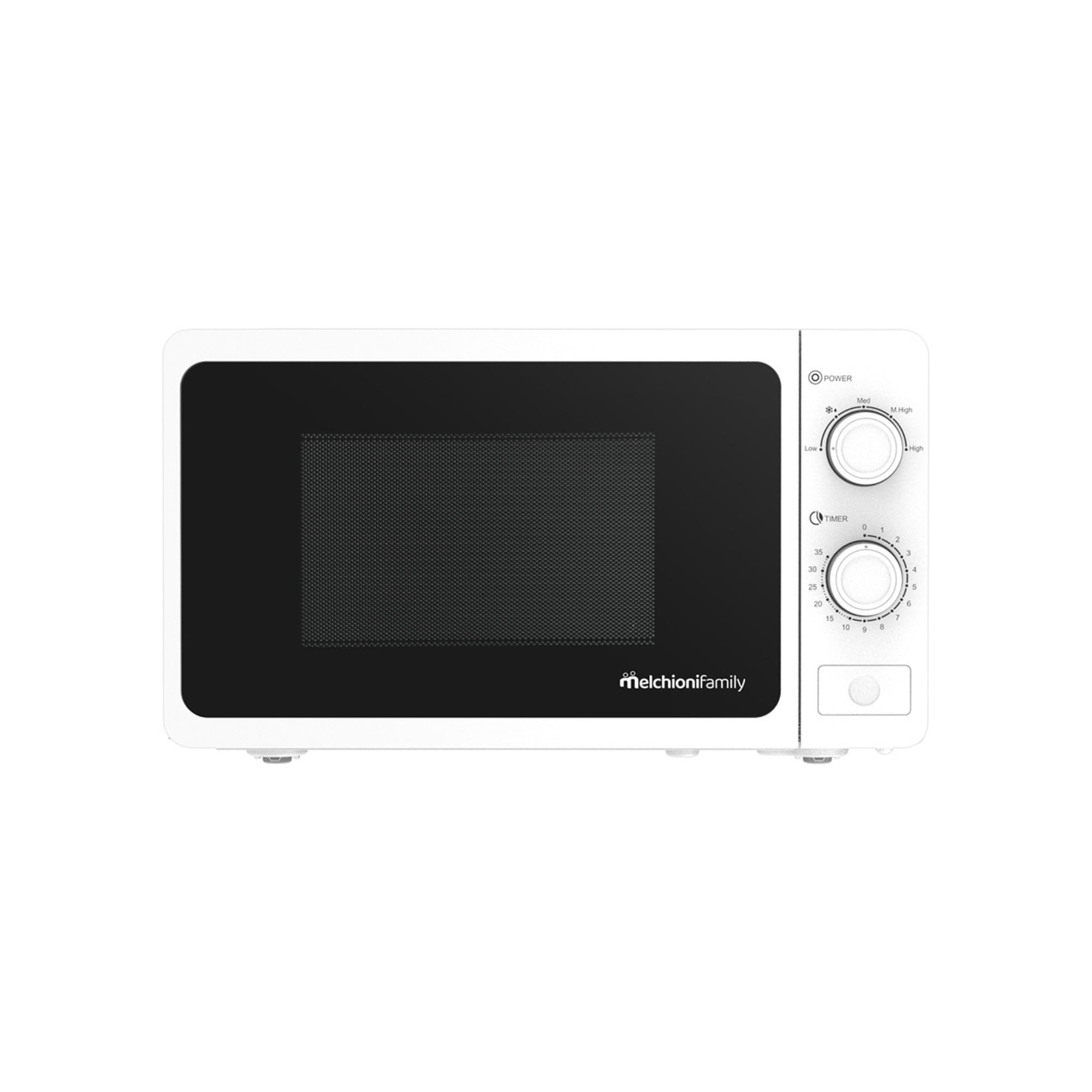 Melchioni Family Forno Microonde con Grill 20L, ONDA, Multifunzione, 800W, Regolazione Manuale, Funzione Grill, Timer 1-35 Min, Dimensioni 45,1x31,9x25,4 cm
