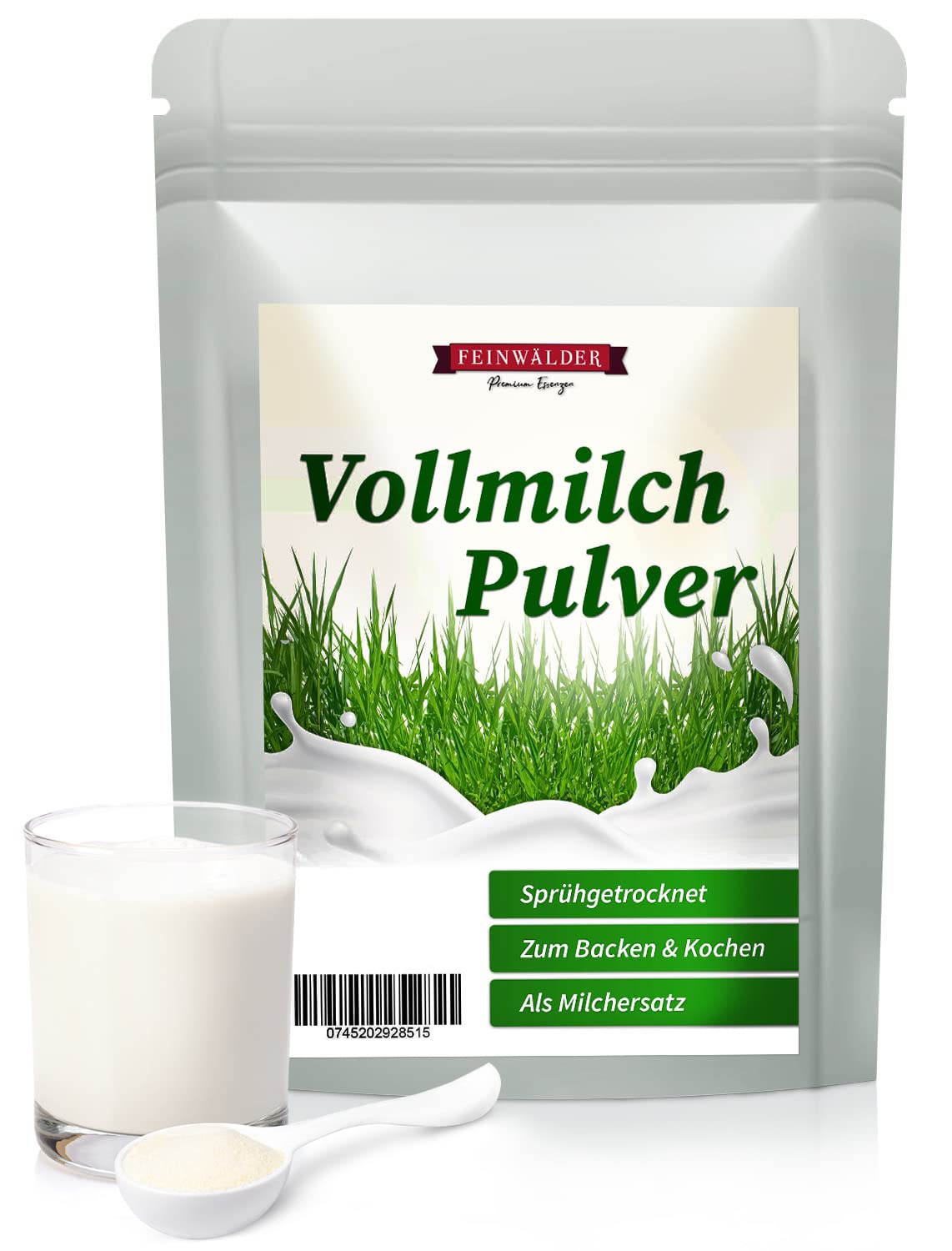 Feinwälder® Vollmilchpulver, 2,5 kg, schonend sprühgetrocknet, in wiederverschließbarer Verpackung, Trockenmilchpulver für Babynahrung