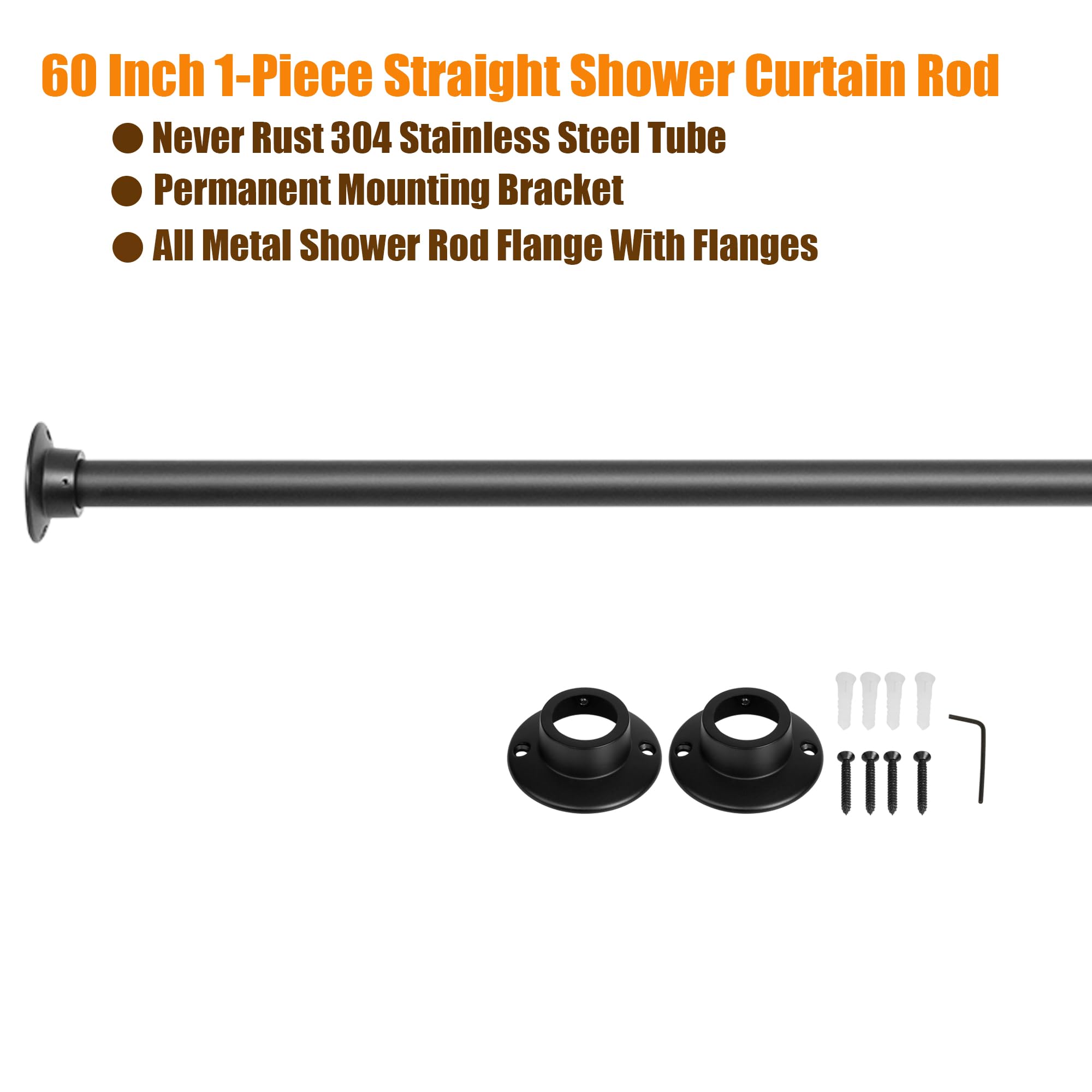 Artiwell 60 Heavy Duty Straight Shower Rod