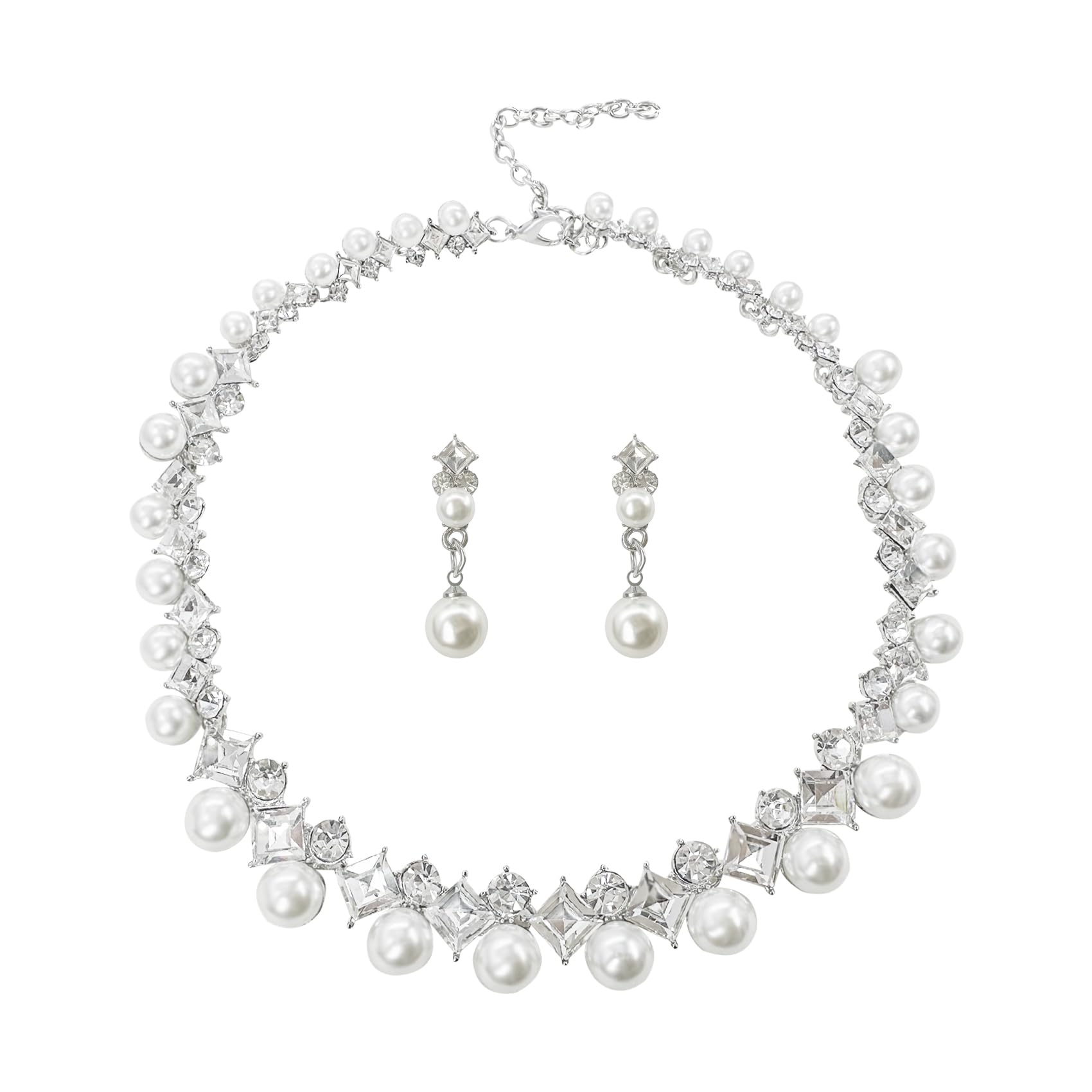 AILUOR Pearl Necklace for Women, Round Imitation Pearl Choker Necklace 20s Flapper Pearls Accessories for Gatsby Themed Party Dainty Beaded Choker