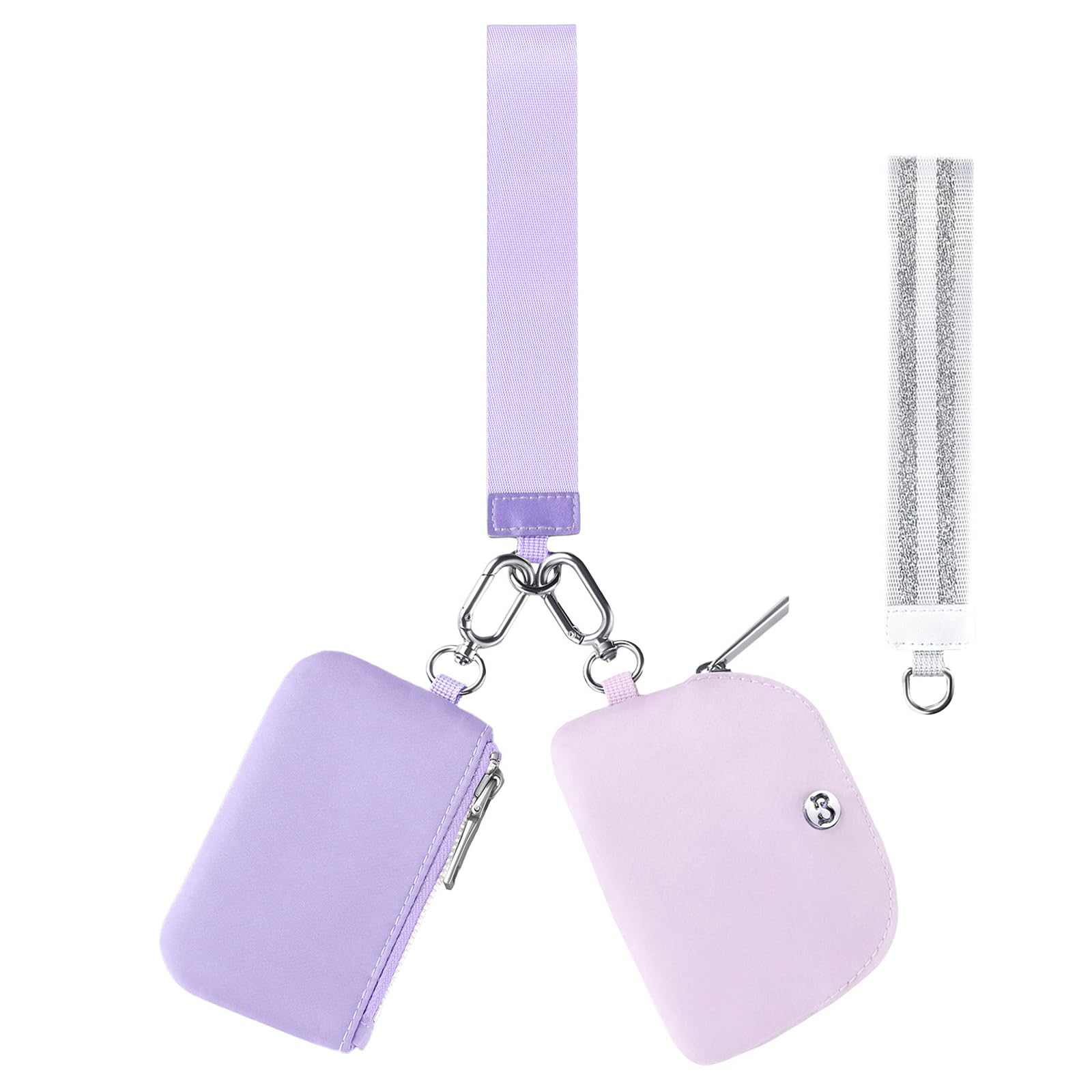 Babysun Mini Zip Around Dual Pouch Wristlet With 2 Straps Wristlet Keychain Wallet for Women Coin Purse Small Cute for Teen Girl