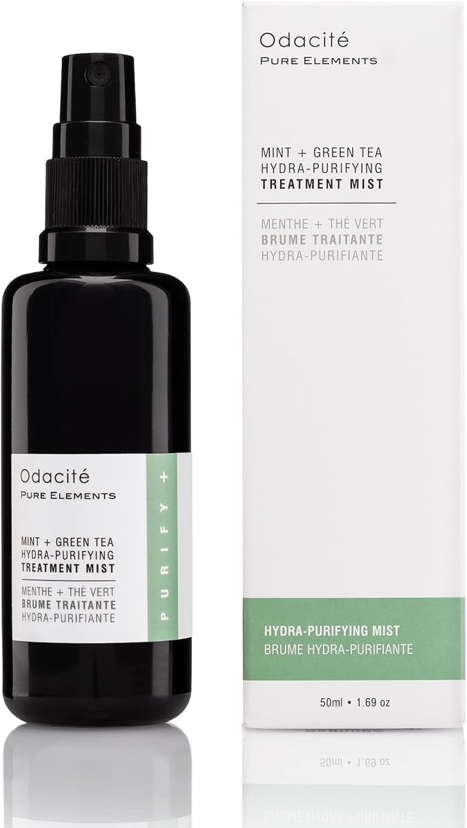 Odacité Anti Aging Face Serum - Mint & Green Tea Hydra-Purifying Mist Glow Recipe, Acne & Pimple Prone Skin, Clearing Face Mist for Hydration, Blemishes, Clogged Pores, Tired Complexion - 1.69 fl. oz
