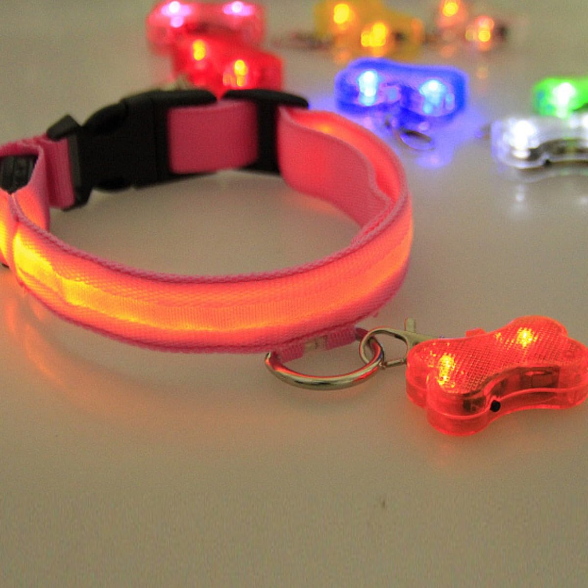 KARLOR Light up Dog Collar with LED Bone shaped Light Attachments - Image 4