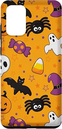 Funda para Galaxy S20+ con diseño de estrellas de calabaza, color negro