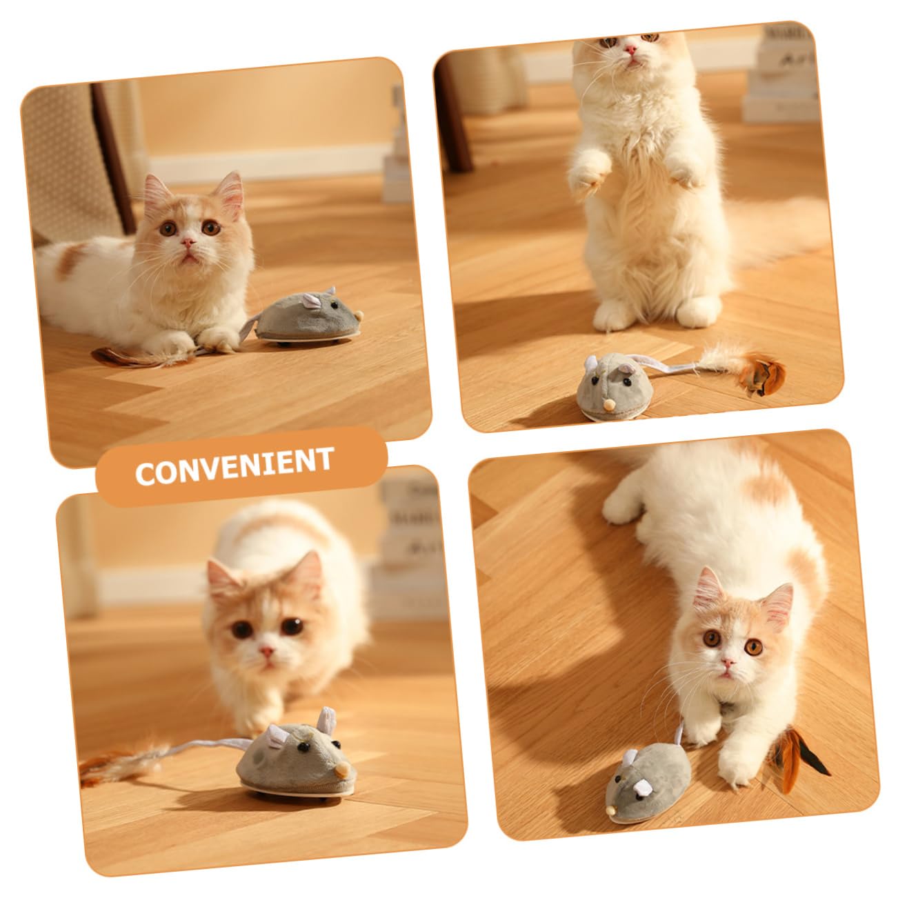 INOOMP 3 Piezas Juguete del Gato del Ratón Juguete Automático para Gatos Juguetes para Gatos y Ratones Felpa Ratón Recargable Interesante Juguete para Ratón Gato Plastico Abs USB