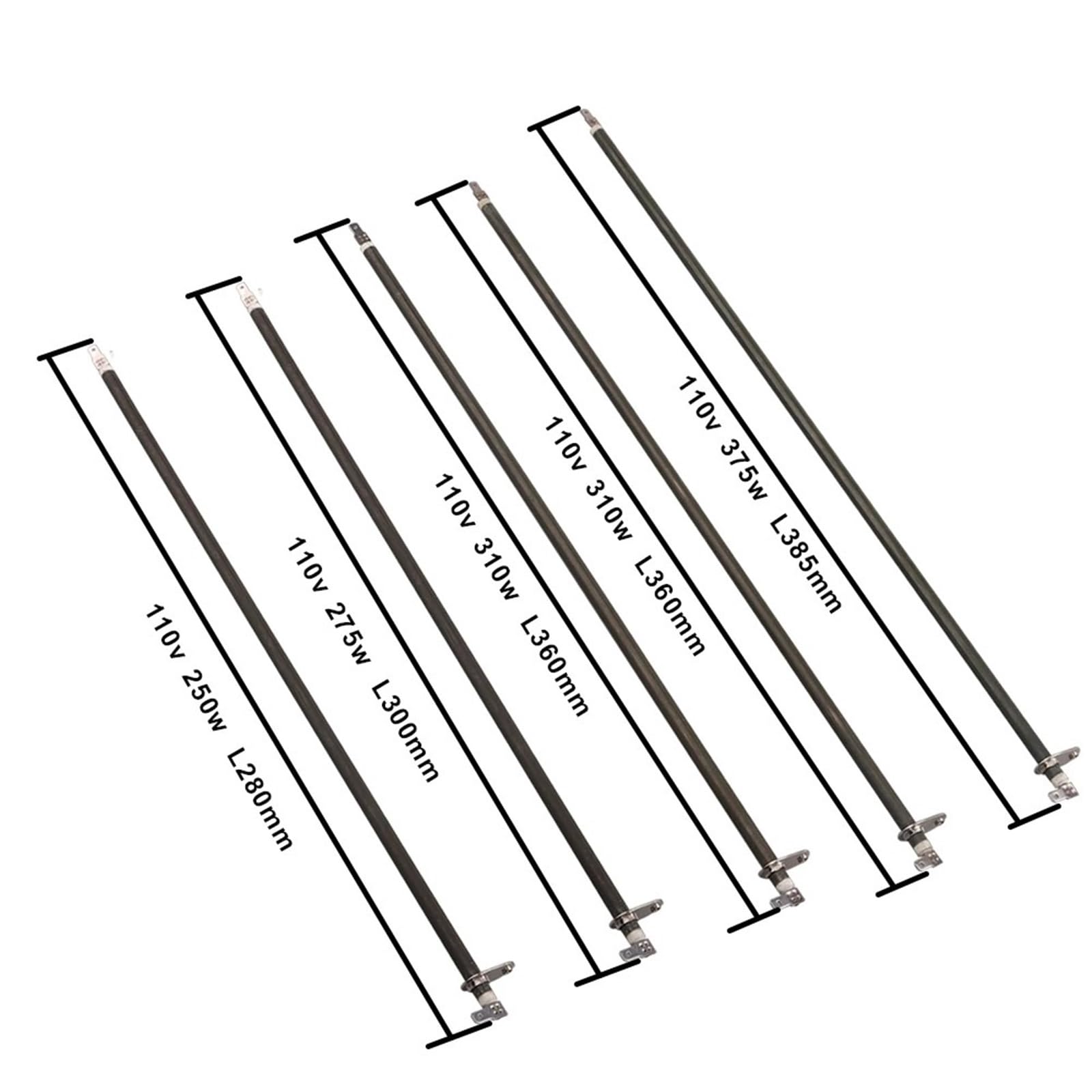 Heizelement 110V Lufterhitzer for Elektroofen Widerstand mit Metallblech 250W/275W/310W/375W 2Stk(275W 300mm)